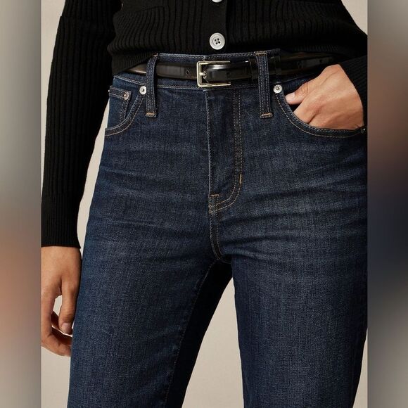 J Crew women’s Tall slim jean mid rise dark blue Size 28T NWT - Picture 2 of 10